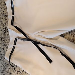 White dress pants with belt